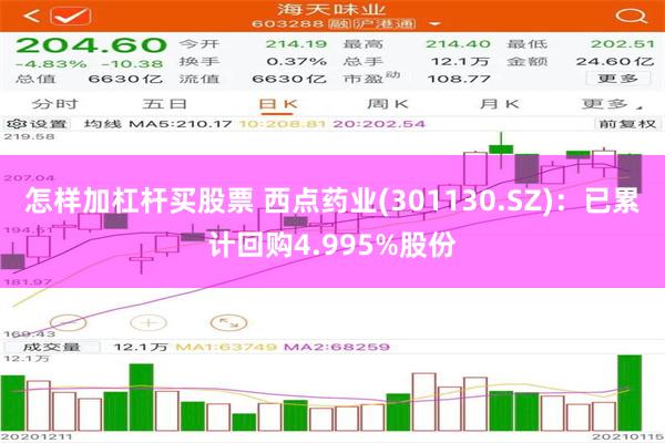 怎样加杠杆买股票 西点药业(301130.SZ)：已累计回购4.995%股份