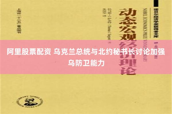 阿里股票配资 乌克兰总统与北约秘书长讨论加强乌防卫能力