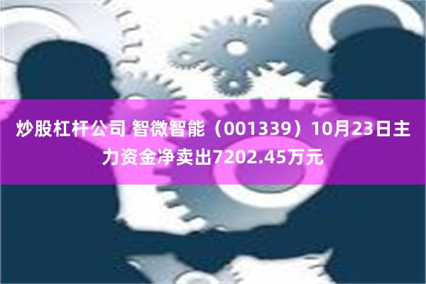 炒股杠杆公司 智微智能（001339）10月23日主力资金净卖出7202.45万元