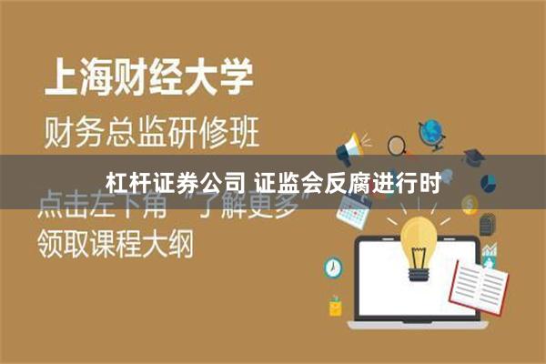 杠杆证券公司 证监会反腐进行时