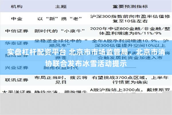 实盘杠杆配资平台 北京市市场监管局、北京市消协联合发布冰雪活动提示