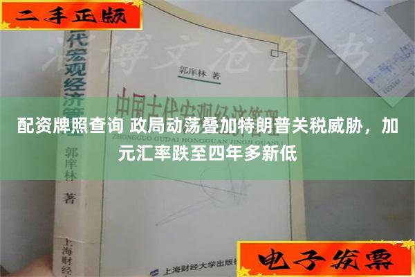 配资牌照查询 政局动荡叠加特朗普关税威胁，加元汇率跌至四年多新低